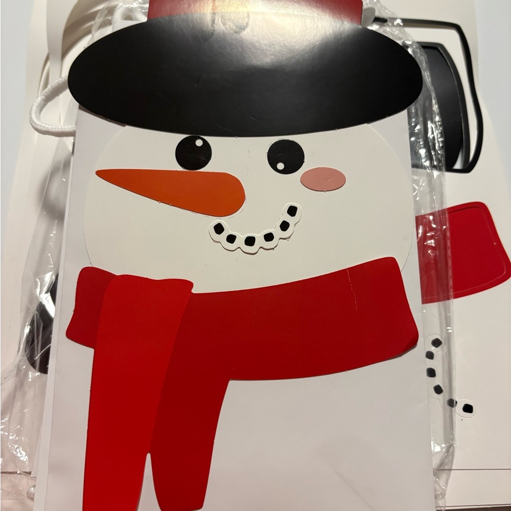 Festive Snowman Gift Bag with Red Scarf